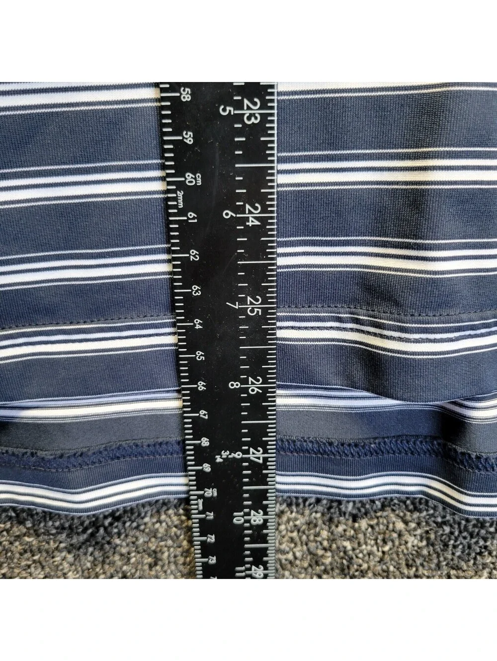 ADIDAS CLIMALITE Men's Polo Shirt Sz L Navy Blue and White Striped